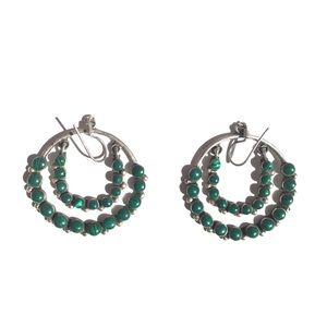 Malachite and silver earrings